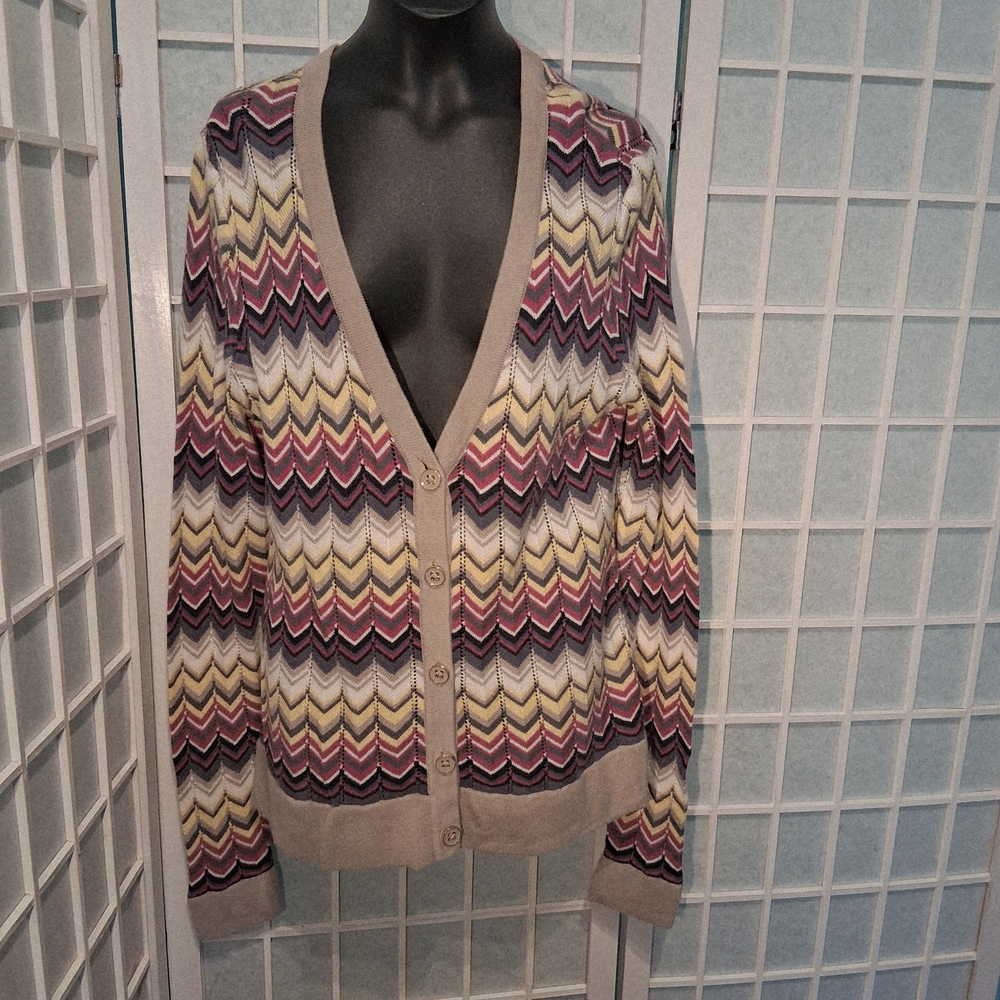 Banana Republic Multicolor Chevron Cardigan 6293